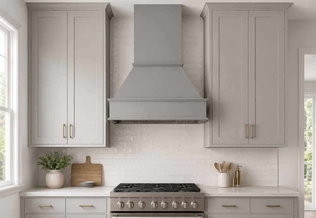 B2BCabinet Elements custom wood kitchen cabinetry with matching panel, trim and range hood details