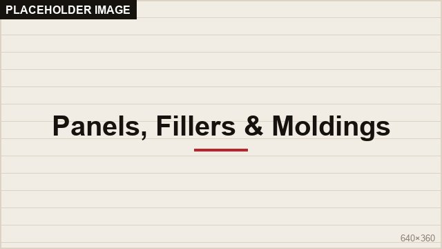 Cabinet panel and trim details — fillers, end panels & moldings