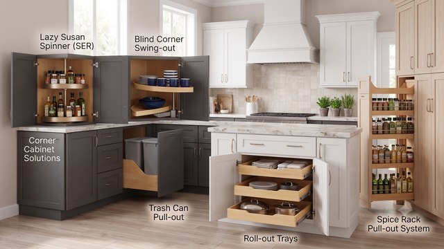 Wholesale cabinet accessories — pull-outs, trays & floating shelves