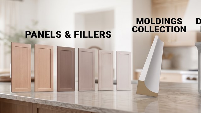 Cabinet panel and trim details — fillers, end panels & moldings